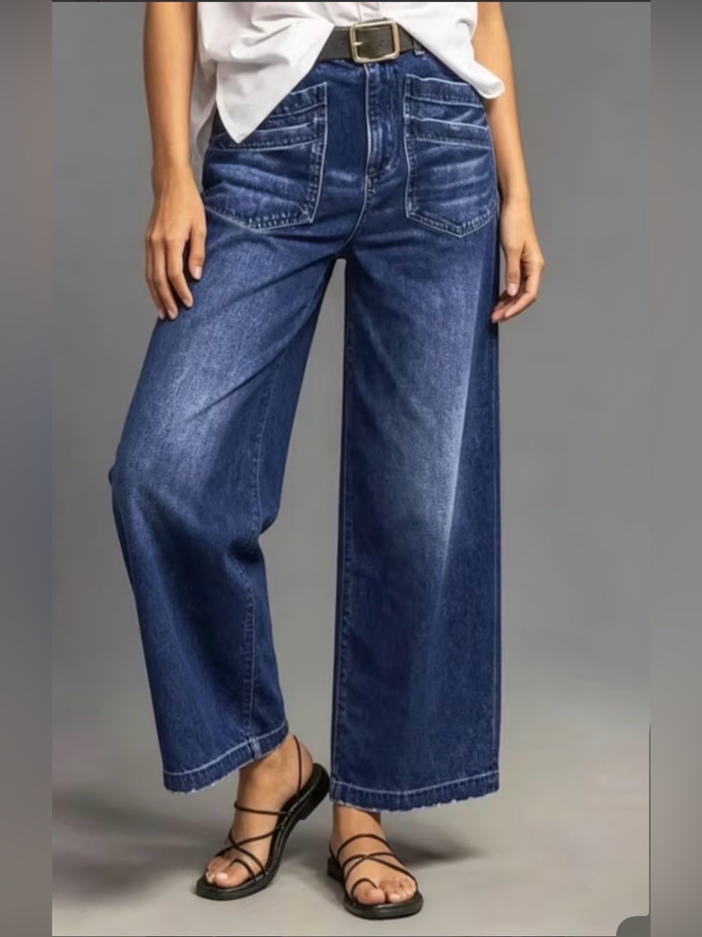 Classic Wide-Leg Women’s Jeans in Dark Blue